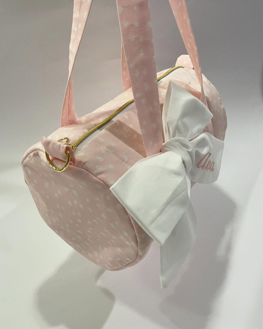 Pink & White Dot Mini Duffle Bag