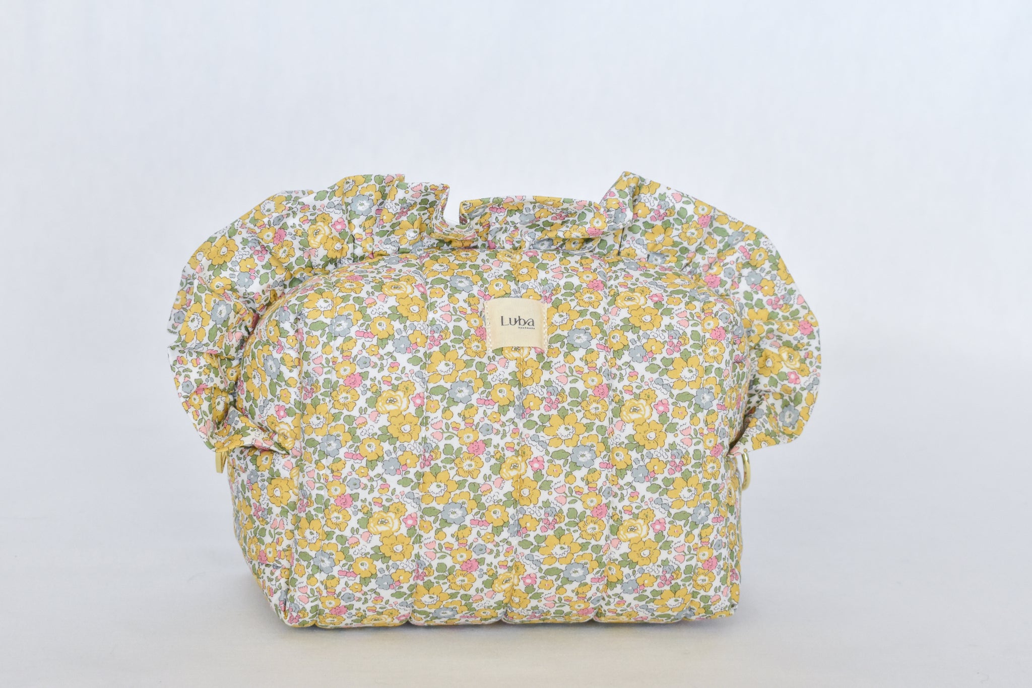 Betsy Ann Yellow Liberty fabric Boxy Bag