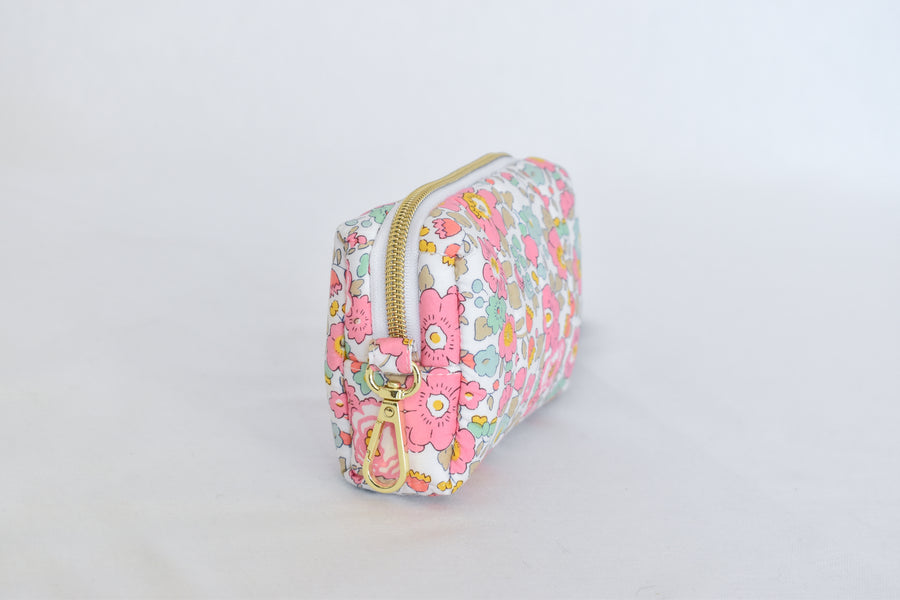 Betsy Ann Pink Liberty fabric Mini Toiletry Bag