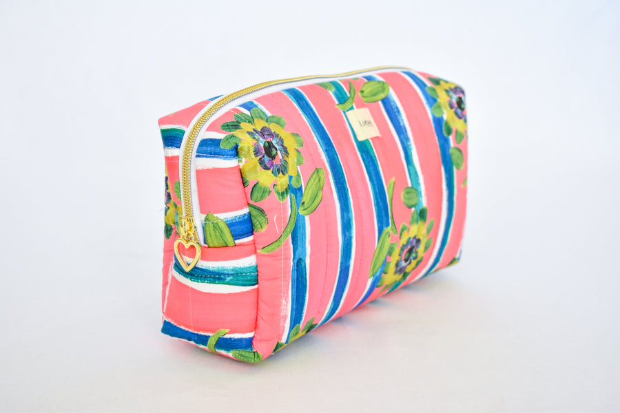 Beau Silk Twill Pink Toiletry Bag