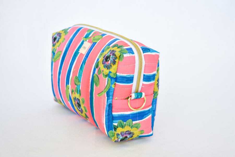 Beau Silk Twill Pink Toiletry Bag