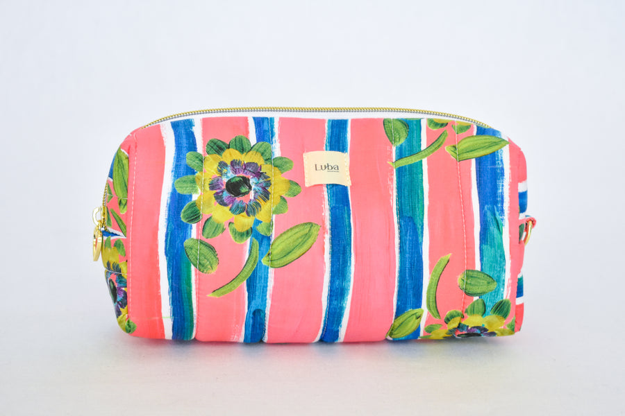 Beau Silk Twill Pink Toiletry Bag