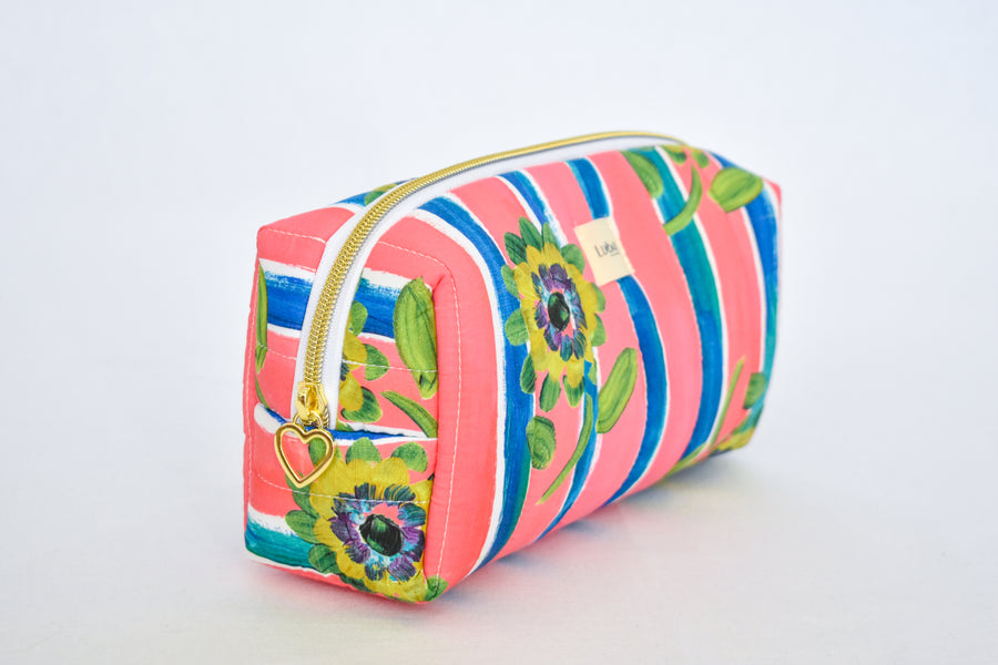Beau Silk Twill Pink Toiletry Bag