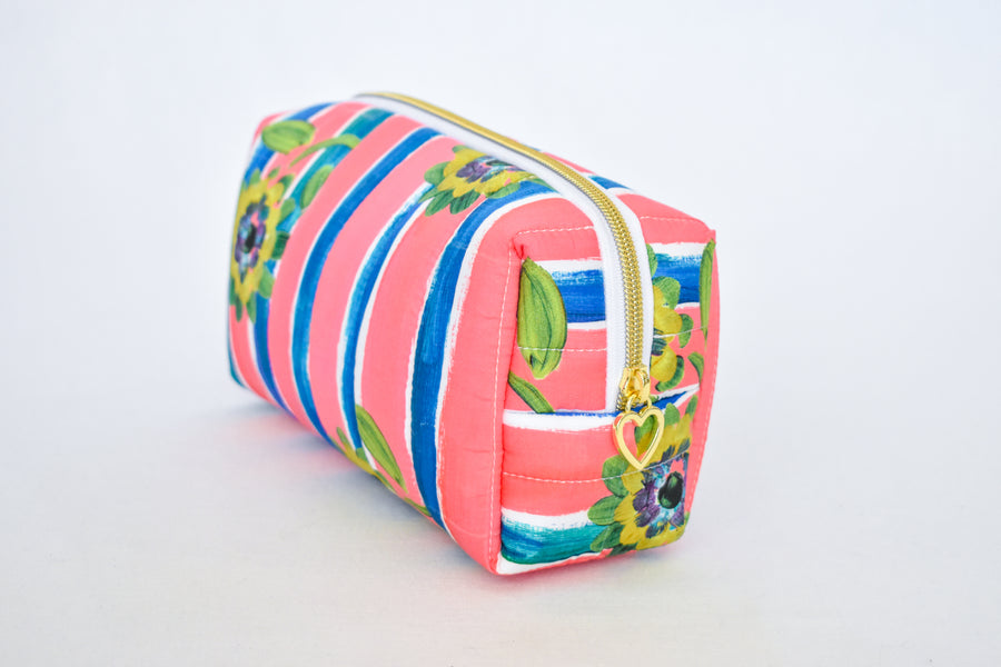 Beau Silk Twill Pink Toiletry Bag