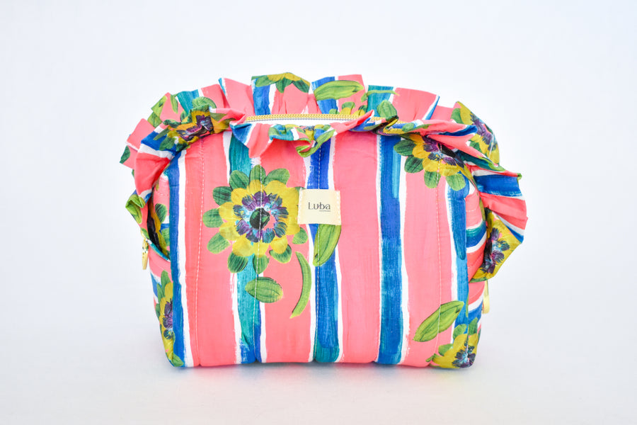 Beau Silk Twill Pink Hair Boxy Bag