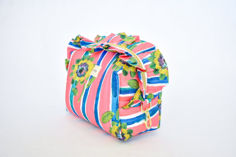 Beau Silk Twill Pink Hair Boxy Bag