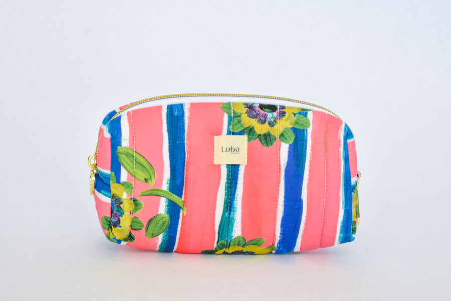 Beau Silk Twill Pink Pencil Bag