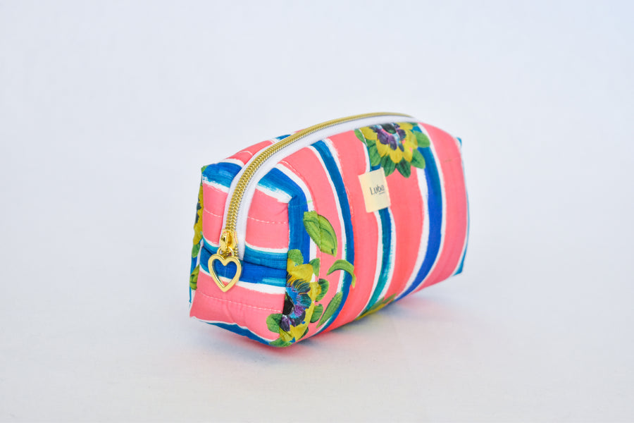 Beau Silk Twill Pink Pencil Bag