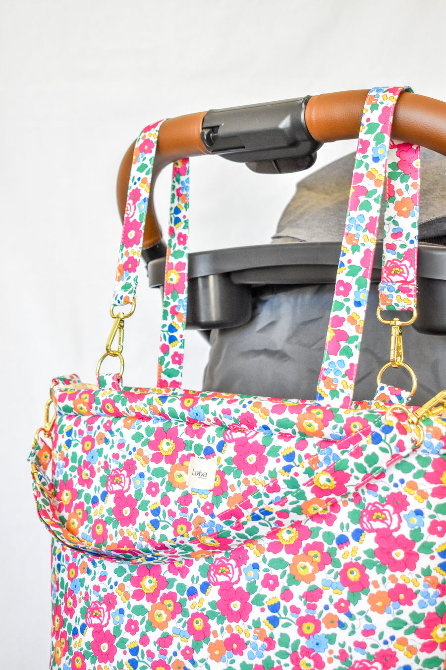 Betsy Ann Bright Pink Tana Lawn Diaper Bag