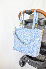 Wiltshire Blue Liberty fabric Diaper Bag