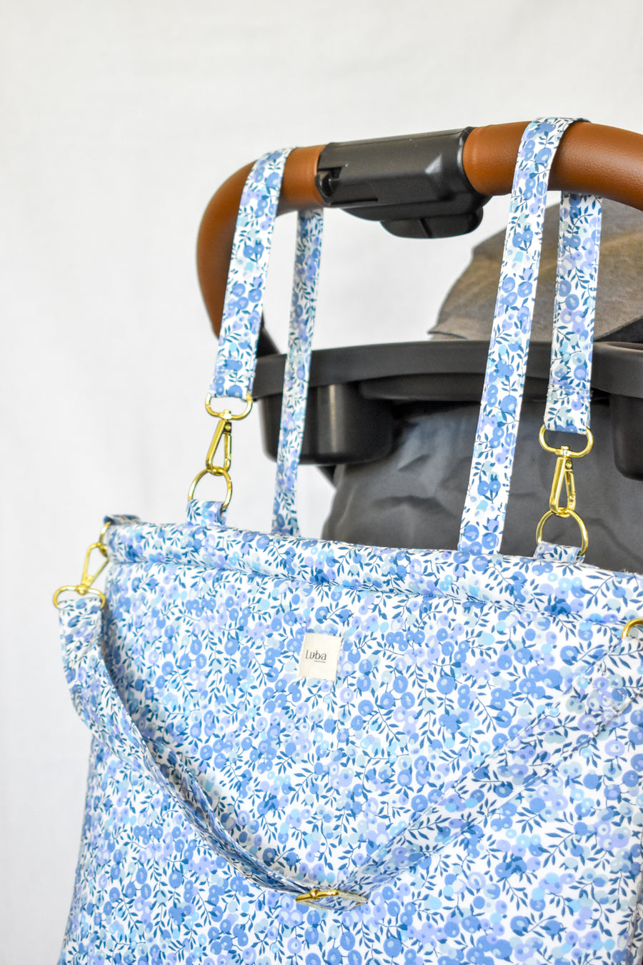 Wiltshire Blue Liberty fabric Diaper Bag
