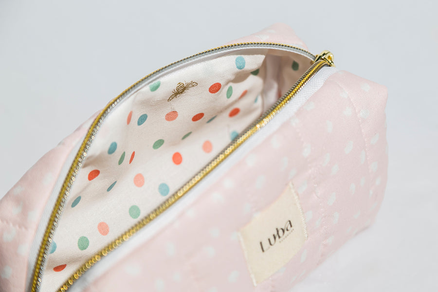 Pink & White Dot Pencil Bag