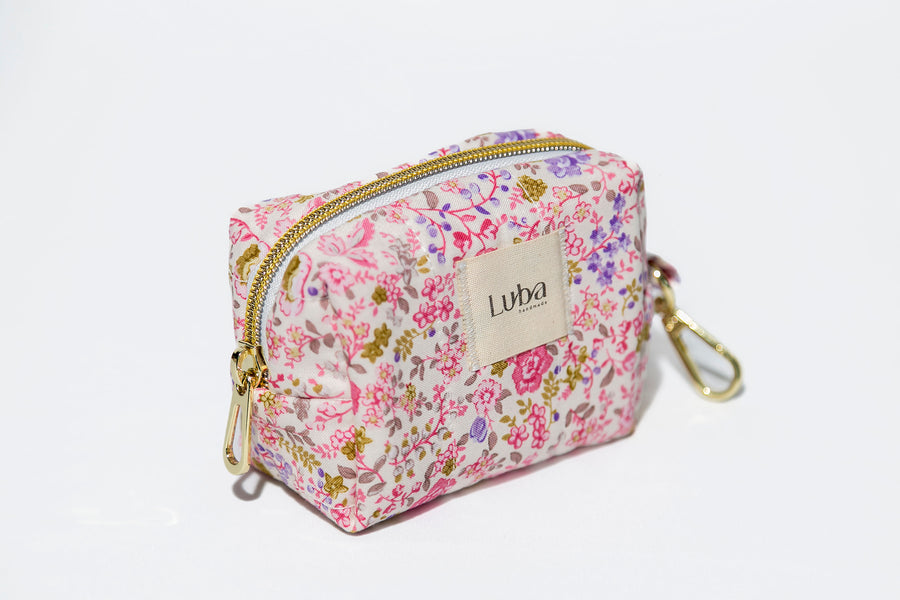 Pink Floral Jewelry Pouch