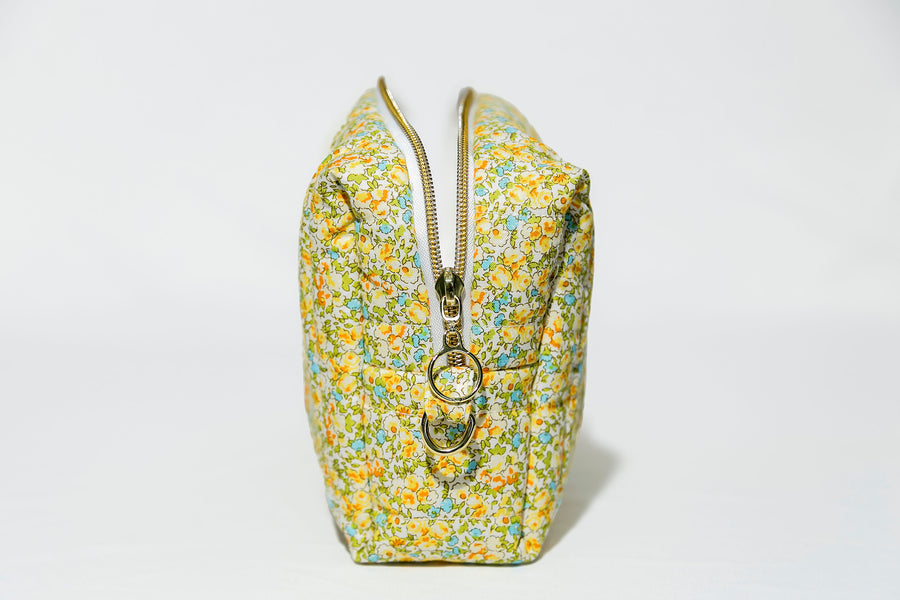 Yellow Floral Toiletry Bag