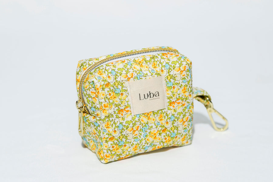 Yellow Floral Jewelry Pouch