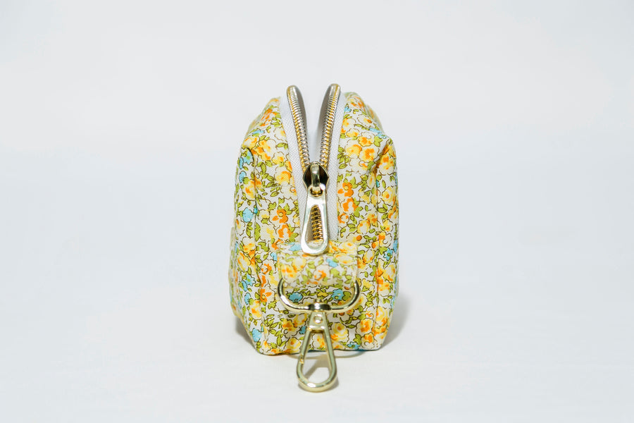 Yellow Floral Jewelry Pouch