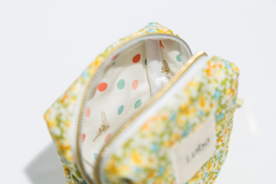 Yellow Floral Jewelry Pouch