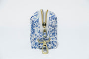 White & Blue Floral Jewelry Pouch