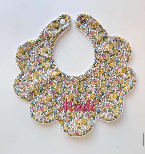 Betsy Ann Yellow Liberty fabric Bib