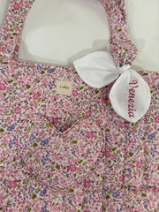 Baby Blue & Yellow Floral Tote Bag