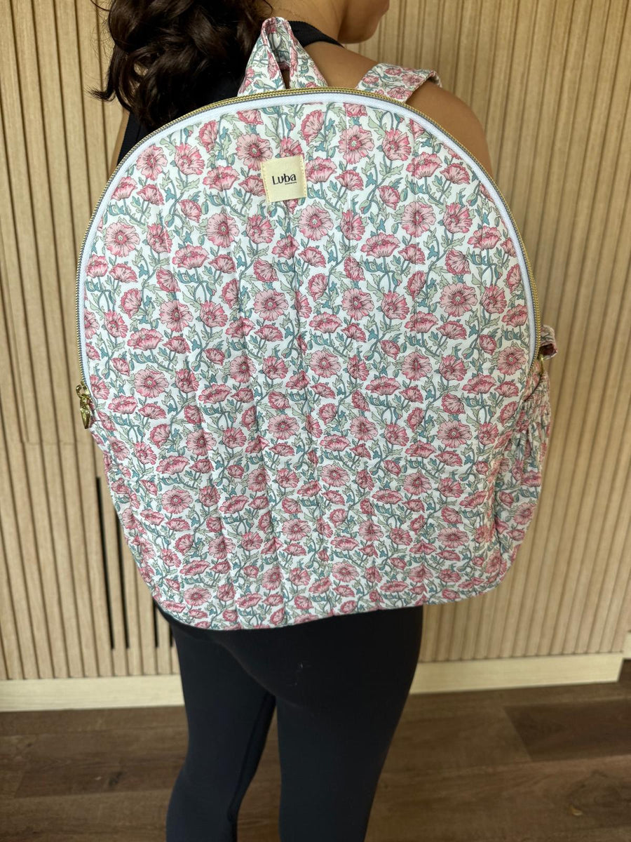 Astell Red Liberty fabric Backpack
