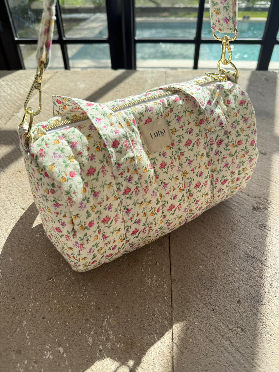 Vintage Floral Mini Duffle Bag
