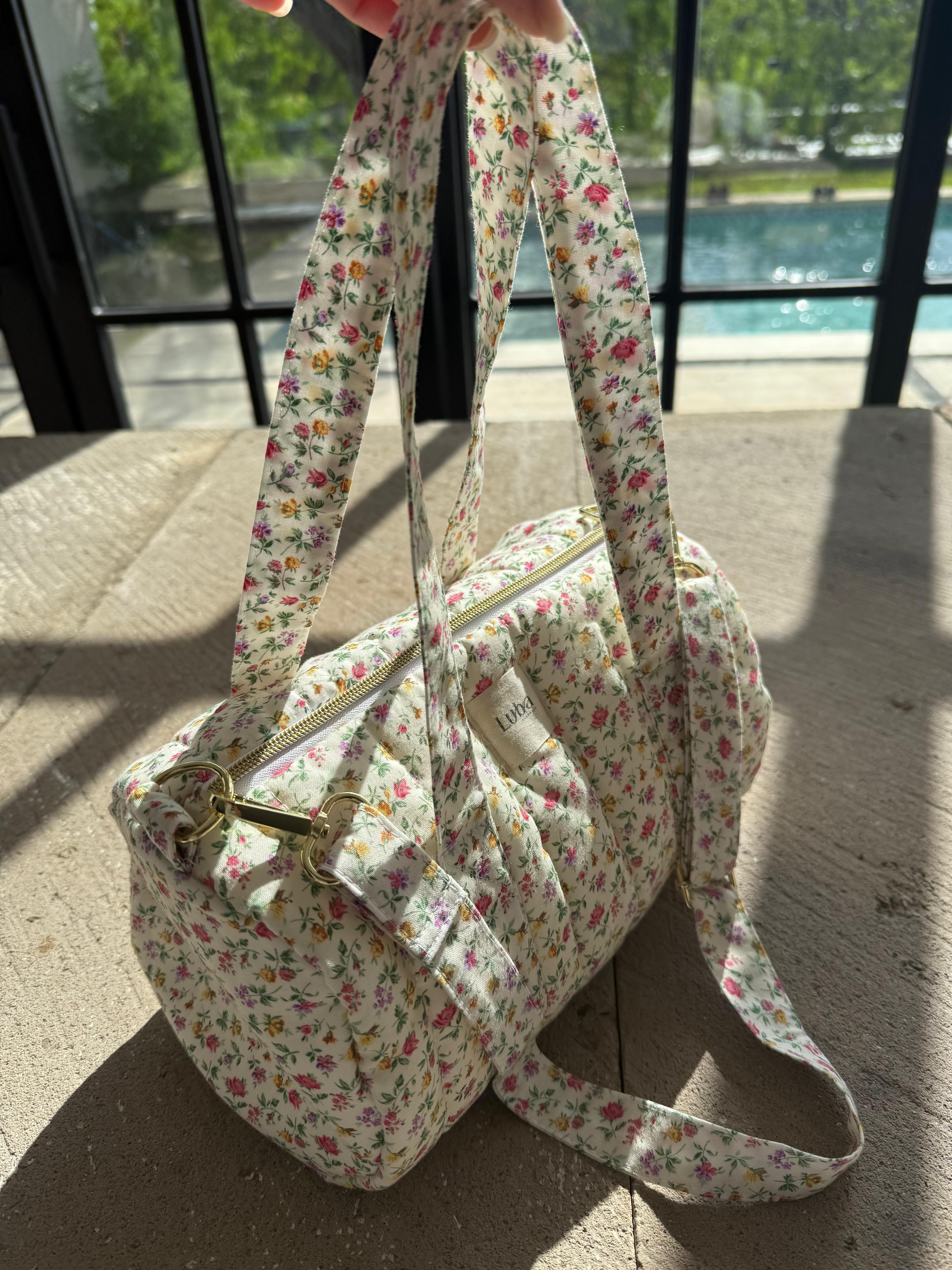 Vintage Floral Mini Duffle Bag