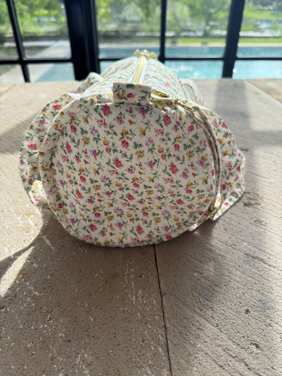 Vintage Floral Mini Duffle Bag