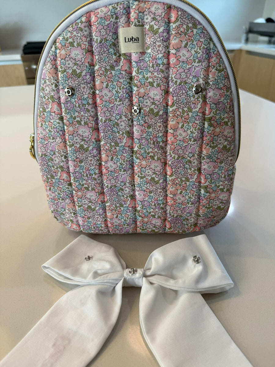 Astell Red Liberty fabric Mini Backpack