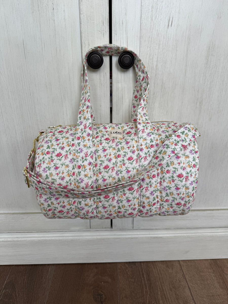 Vintage Floral Mini Duffle Bag