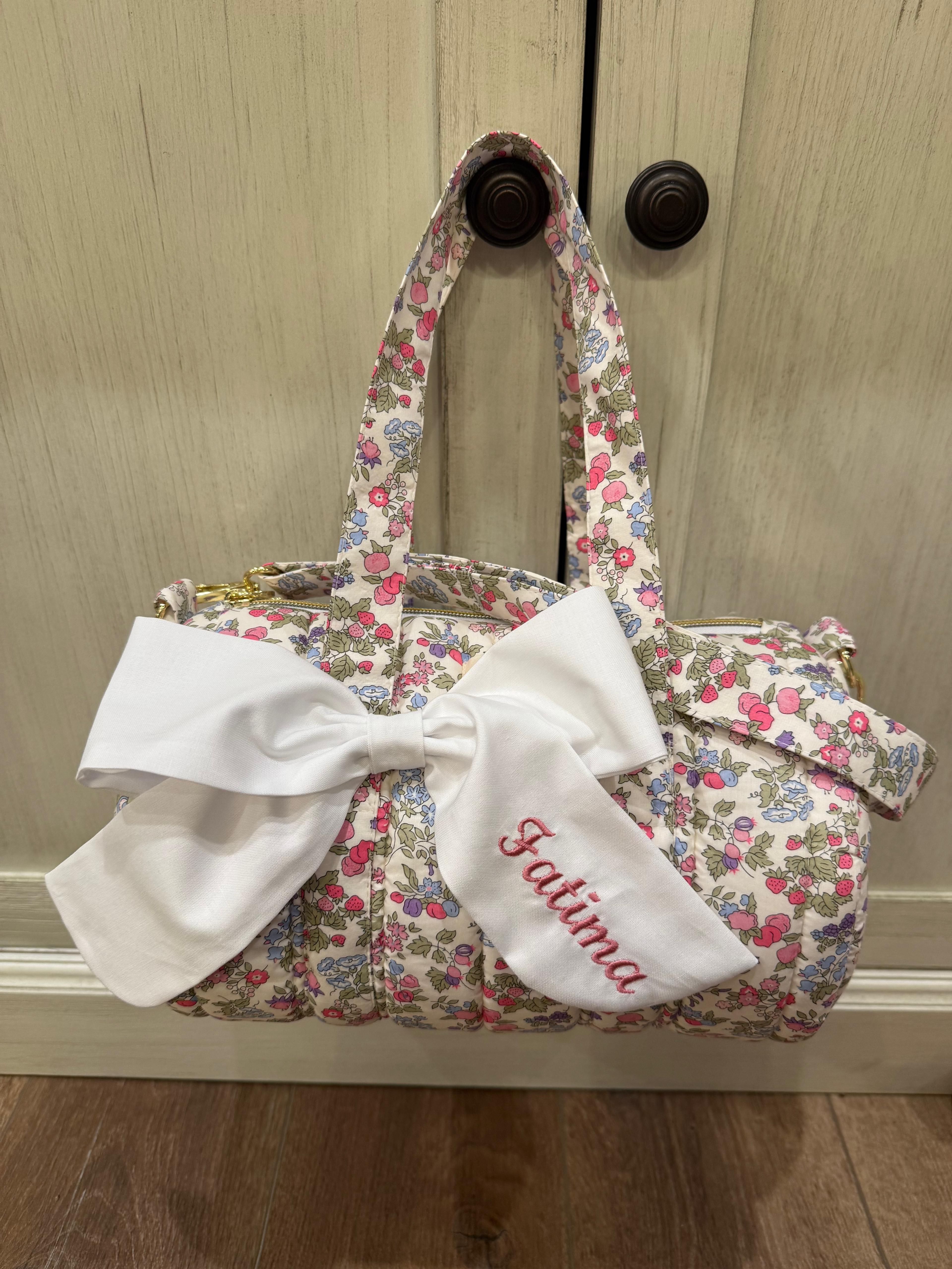 Nancy Ann Organic Liberty fabric Mini Duffle Bag