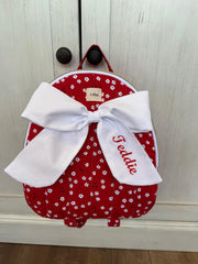 Red & White flowers Mini Backpack