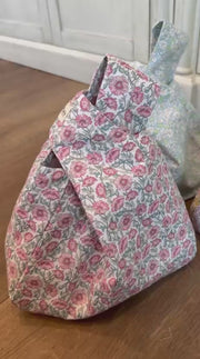 Patchwork Liberty fabric Knot Lunch Bag